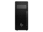 Front view of HP Z2 Tower G1i Workstation featuring a black geometric mesh design and front-facing I/O ports at YourShoppy.co
