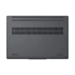 Luna Grey bottom view of the Lenovo IdeaPad Slim 3 15Q8X10 83N3006EIN laptop featuring cooling vents and rubber grip feet.