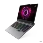 Lenovo LOQ 15AHP10 83JG008JIN laptop in Luna Grey with 15.6-inch display, AMD Ryzen 7 processor, and RTX 5060 graphics.