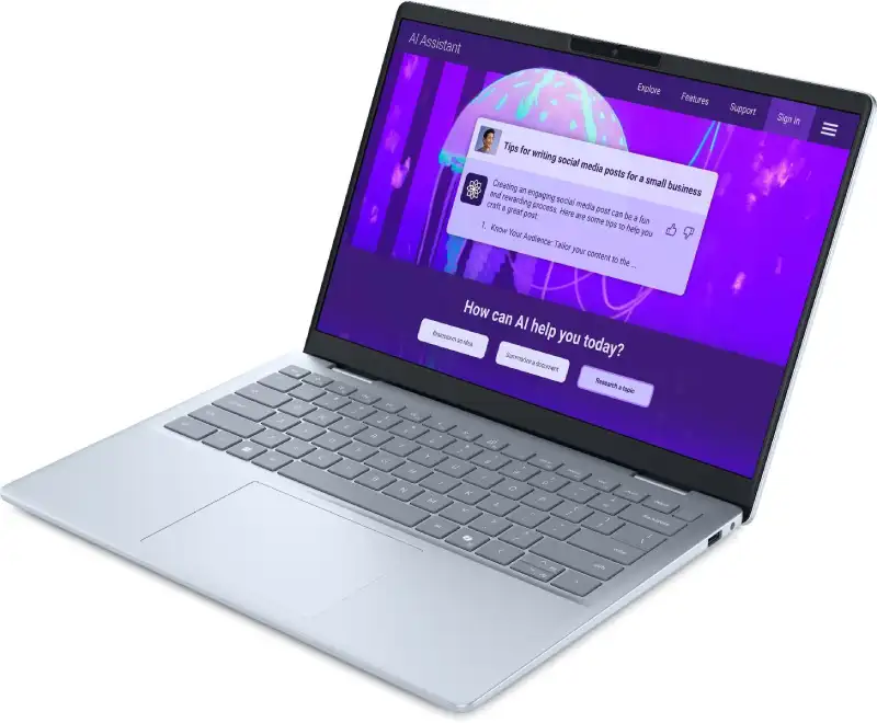 Dell 14 Plus Ice Blue laptop with 14-inch 2.5K display and Intel Core Ultra 5 226V processor at YourShoppy.com in Bengaluru.