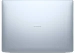Top view of the Ice Blue Dell 14 Plus laptop closed lid with a centered silver Dell logo at YourShoppy.com.