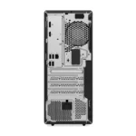 Rear view of Lenovo ThinkCentre M70t Gen 5 12U6S08L00 tower desktop showing connectivity ports and cooling fan at YourShoppy.