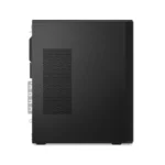 Side view of the Lenovo ThinkCentre M70t Gen 5 12U6S08L00 tower desktop featuring a black chassis with side air vents.