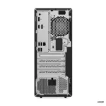 Rear view of Lenovo ThinkCentre M75t Gen 5 12XBS02P00 tower desktop featuring multiple I/O ports, cooling fan, and power inpu