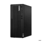 Lenovo ThinkCentre M75t Gen 5 12XBS02P00 tower desktop with AMD Ryzen 5 processor and black vertical-ribbed front panel desig