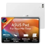 Asus Pad T3201M5A-TL004DW 12.2-inch 2.8K OLED tablet in white with included case, featured at YourShoppy.com in Bangalore.