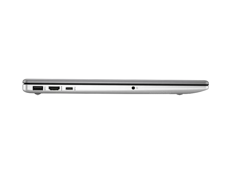 Side profile of silver HP 250 G10 laptop showing USB, HDMI, USB-C, and headphone ports at YourShoppy.com in Koramangala.
