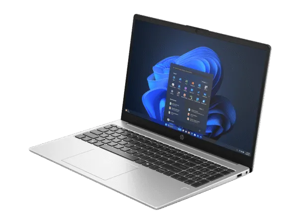 HP 250R 15.6 inch G10 Notebook PC (D49CWAT) with 15.6-inch FHD display and silver chassis available at YourShoppy.com.