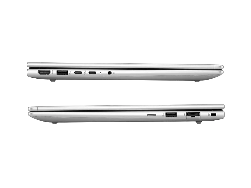 Side profile view of the silver HP ProBook 440 G11 business laptop showing HDMI, USB-C, and Ethernet ports at YourShoppy.com.
