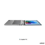 Lenovo IdeaPad 5 2-in-1 14AGP11 83UH000HIN laptop in Luna Grey folded flat to show its touchscreen and AMD Ryzen AI processor