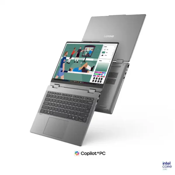 Lenovo IdeaPad 5 2-in-1 14IPH11 Luna Grey laptop with 14-inch touchscreen and Intel Core Ultra processor at YourShoppy.com.