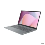 Lenovo IdeaPad Slim 3 15AMN8 laptop in Arctic Grey with a 15.6-inch display, seen from a side angle at YourShoppy.com.