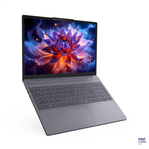 Lenovo IdeaPad Slim 3 15IPH11 – 83UR004RIN laptop in Luna Grey with 15.3-inch display, Intel Core Ultra 5, and numeric keypad