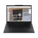 Lenovo ThinkPad P14s Gen 6 laptop with 14-inch display, black chassis, and CAD software open on screen at YourShoppy.com.