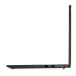 Side profile of the black Lenovo ThinkPad P14s Gen 6 laptop showing the integrated ports and slim chassis design.