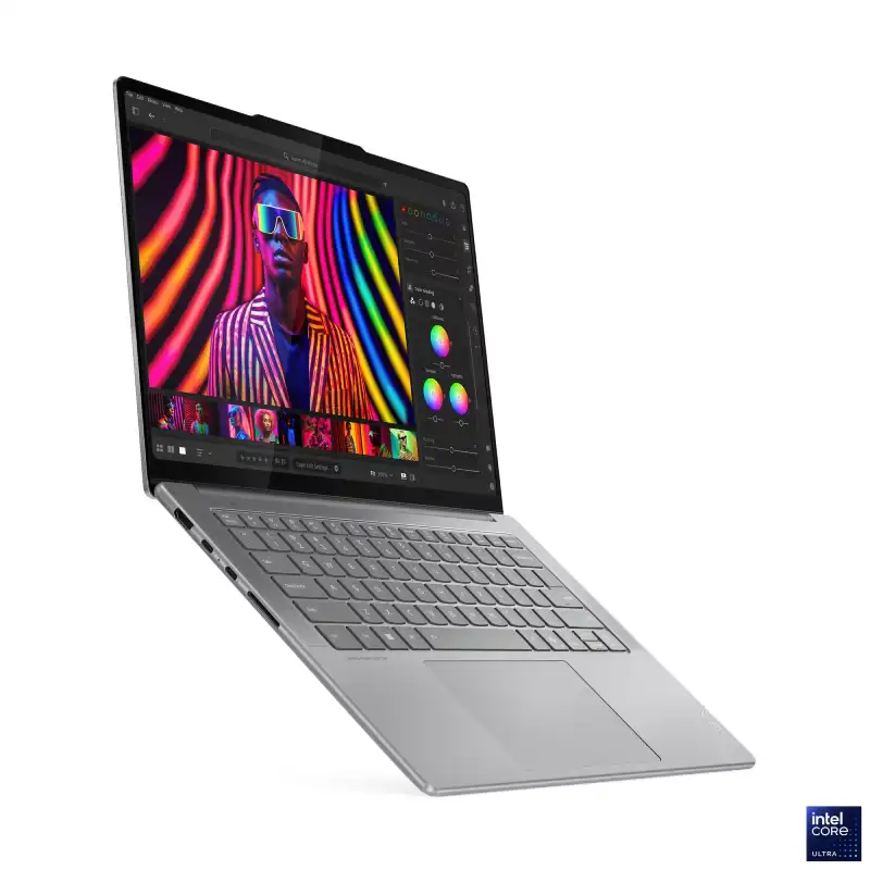 Lenovo Yoga Pro 7 14IAH10 83KF004DIN laptop in Luna Grey featuring a 14.5-inch 3K OLED touch display at YourShoppy.com.