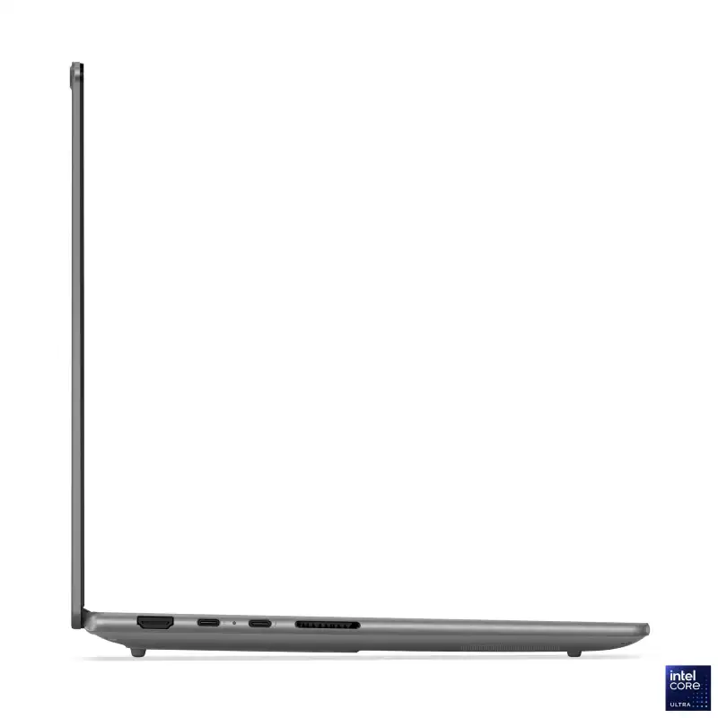 Side profile of Luna Grey Lenovo Yoga Pro 7 14IAH10 – 83KF004DIN laptop showing HDMI and USB-C ports at YourShoppy.com.