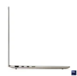 Side profile of the Seashell Lenovo Yoga Slim 7 14ILL10 laptop showing its slim design and port selection at YourShoppy.com.