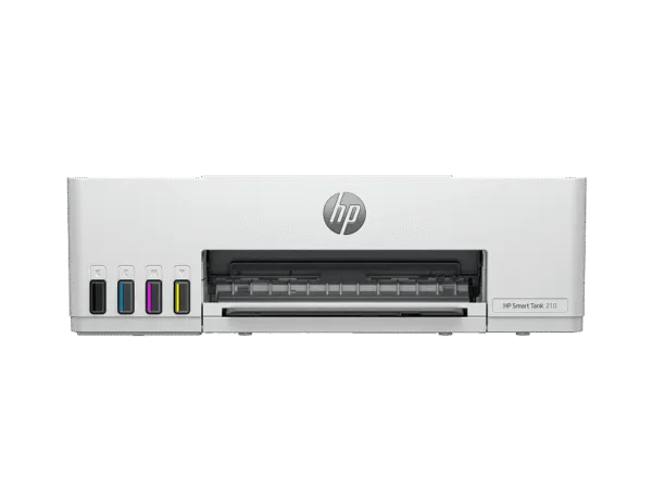 HP Smart Tank 210 wireless colour inkjet printer featuring a front-facing ink tank system at YourShoppy.com.