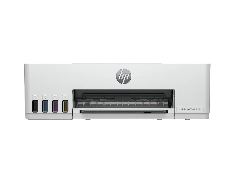 HP Smart Tank 210 wireless colour inkjet printer featuring a front-facing ink tank system at YourShoppy.com.