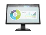 HP P204v 19.5-inch monitor featuring a black frame and stand displaying a productivity chart on the screen at YourShoppy.com.