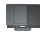 Top view of HP Smart Tank 750 All-in-One wireless color inkjet printer featuring a control panel and flatbed scanner lid.