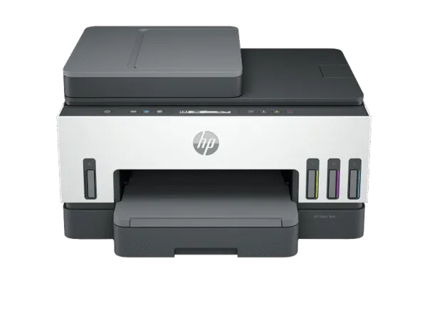 HP Smart Tank 750 All-in-One wireless color inkjet printer with integrated ink tanks for efficient printing at YourShoppy.com
