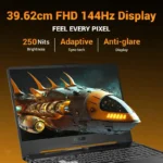 Asus TUF Gaming A15 FA506NCQ-IN081WS laptop showing a 15.6-inch 144Hz FHD anti-glare display with a futuristic spaceship grap