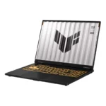 ASUS TUF Gaming F16 FX688JHI-TU364WS laptop in Jaeger Gray with an orange backlit keyboard, available at YourShoppy.com.