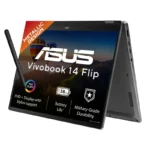 Asus Vivobook 14 Flip TP3407AA-SG052WS 14-inch OLED 2-in-1 laptop in matte gray with stylus at YourShoppy.com.