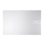 Top view of the Cool Silver Asus Vivobook 15 X1504VAP-BQ1321WS laptop lid featuring the embossed Asus Vivobook logo.