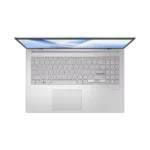 Top-down view of the silver ASUS Vivobook Go 15 E1504FA-IN5293WS laptop featuring a full keyboard and integrated touchpad.