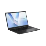 ASUS Vivobook Go 15 E1504FA-IN5294WS laptop in black featuring a 15.6-inch FHD display, AMD Ryzen 5 processor, and sleek desi