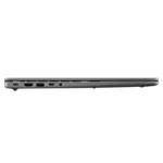Side profile of the ASUS Vivobook S16 M3607KA-SH100WS laptop in Matte Gray showing various connectivity ports at YourShoppy.c