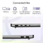 Side view of Asus Vivobook S16 S5652MA-TK191WS laptop showing HDMI 2.1, audio jack, two USB-C, and two USB-A ports at YourSho