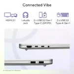 Side view of ASUS Vivobook S16 S5652MA-TK192WS showing HDMI 2.1, audio jack, two USB-C, and two USB-A ports at YourShoppy.com