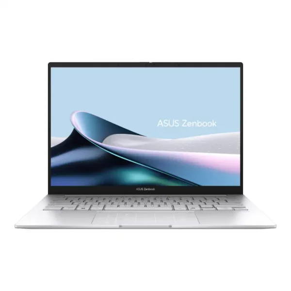 Foggy Silver ASUS Zenbook 14 OLED UX3405CA-QL1507WS laptop with a 14-inch touchscreen display at YourShoppy.com.