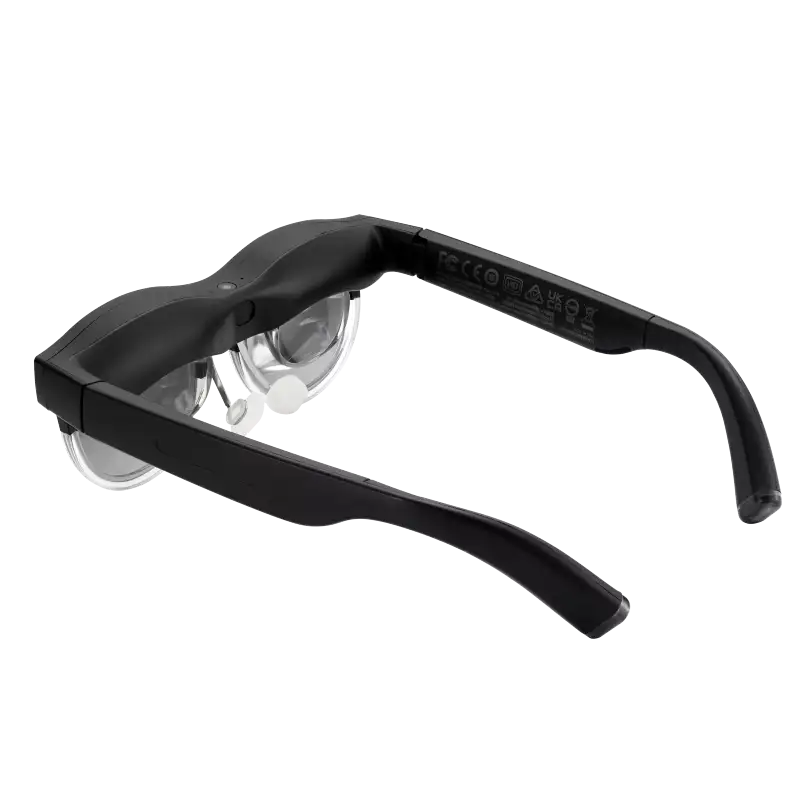 Asus AirVision M1 wearable glasses with Micro-OLED display in black, viewed from the rear at YourShoppy.com in Koramangala.