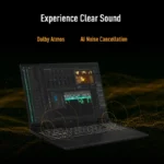 Asus TUF Gaming F16 FX610JM-TU105WS laptop displaying audio software with Dolby Atmos and AI Noise Cancellation at YourShoppy