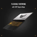 Asus TUF Gaming F16 FX610JM-TU105WS laptop featuring a 180-degree flexible hinge design and backlit keyboard at YourShoppy.co