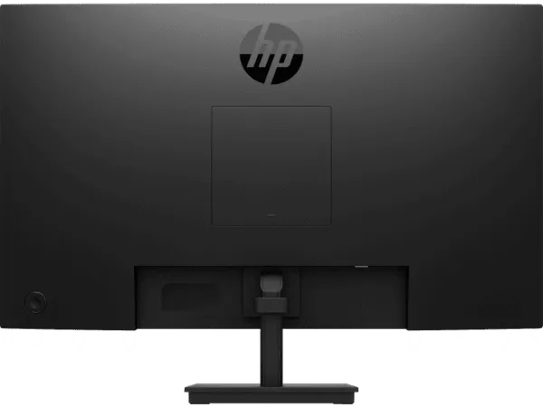Rear view of the black HP Series 3 Pro 27 inch FHD Monitor 327pf featuring a central stand mount and HP logo.