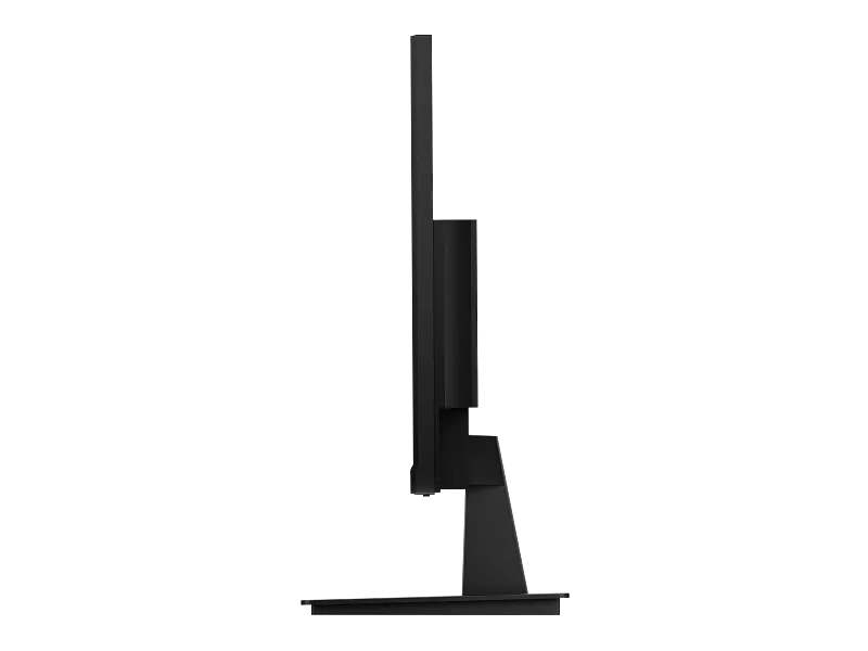 Side view of the black HP Series 3 Pro 23.8 inch FHD IPS business monitor with a sturdy stand at YourShoppy.com.
