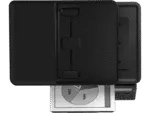 Top-down view of HP LaserJet Pro MFP M128fn monochrome laser printer with document feeder and paper output tray at YourShoppy