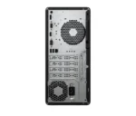 Rear view of the HP Pro Tower 280 G9 Desktop D85FSAT showing port layout, cooling fan, and power supply input at YourShoppy.c