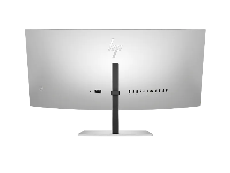 Rear view of HP Series 7 Pro 738pu 37.5-inch WQHD+ Thunderbolt 4 monitor showing connectivity ports and stand at YourShoppy.c