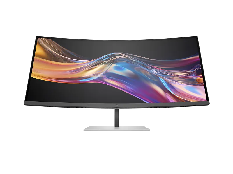 HP Series 7 Pro 738pu 37.5-inch WQHD+ IPS curved business monitor with a sleek black finish available at YourShoppy.com.