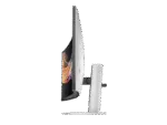 Side view of the HP 738pu 37.5-inch curved WQHD+ IPS business monitor with an adjustable silver stand at YourShoppy.com.