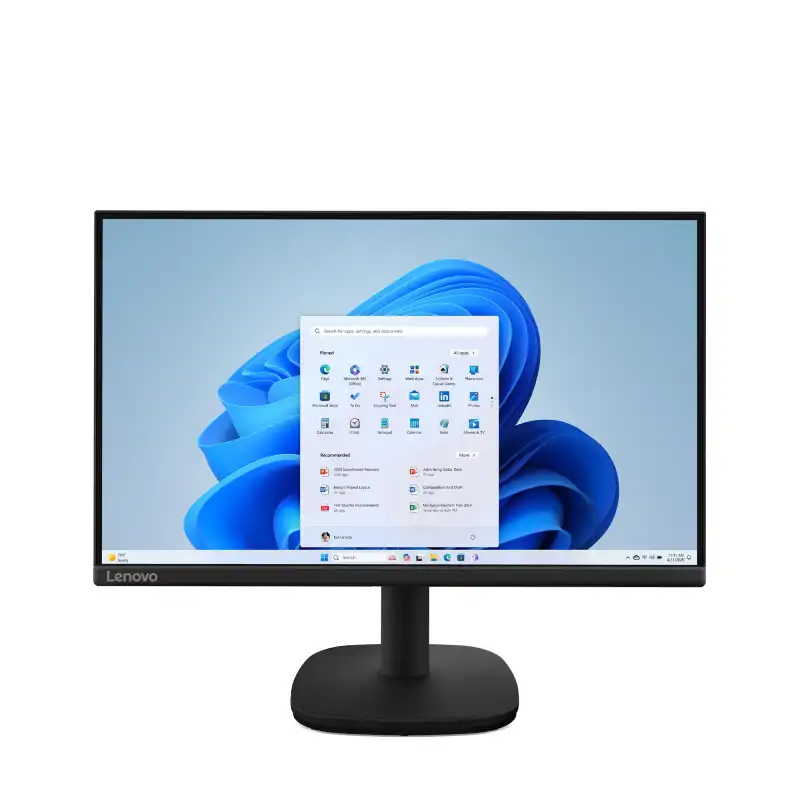 Lenovo D22-39 21.45-inch Full HD IPS monitor with a sleek black stand, displayed on a white background at YourShoppy.com.