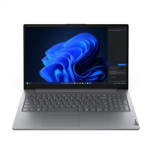Lenovo V15 G5 IRL 83HF00K9IG laptop in Luna Grey with a 15.6-inch FHD display and full keyboard at YourShoppy.com.