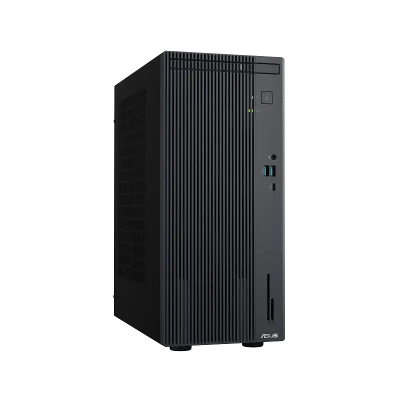 Asus ExpertCenter P500MV-13620H232X mini tower business desktop featuring a sleek black vertical chassis at YourShoppy.com.